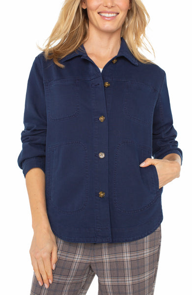 Liverpool LM1A53QTA Shirt Jacket in Navy Dusk