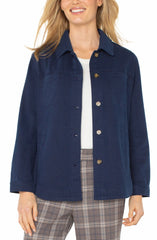 Liverpool LM1A53QTA Shirt Jacket in Navy Dusk