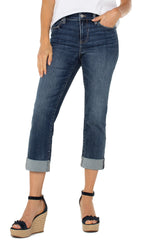 Liverpool LM2150F88 Charlie Crop Wide Rolled Cuff in Wells