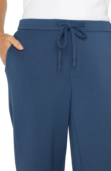 Liverpool LM4582C9 Cloud 9 Pull-On Wide Leg Crop in Prussian Blue
