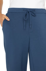 Liverpool LM4582C9 Cloud 9 Pull-On Wide Leg Crop in Prussian Blue