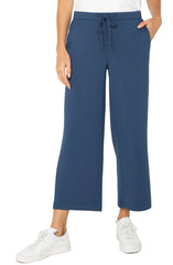 Liverpool LM4582C9 Cloud 9 Pull-On Wide Leg Crop in Prussian Blue