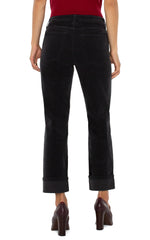 Liverpool Jeans LM5158CD7 Marley Girlfriend Cuffed Corduroy in Onyx