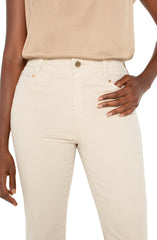 Liverpool LM7798STP Gia Glider Crop Flare in Cappuccino Pinstripe