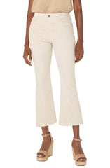 Liverpool LM7798STP Gia Glider Crop Flare in Cappuccino Pinstripe