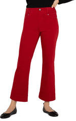 Liverpool Jeans LM7A28F81 Gia Glider Crop Flare in Carnelian (Red)