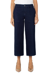 Liverpool LM7A61FK2 Wide Leg Denim Cargo Crop