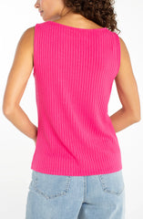 Liverpool Sleeveless Boat Neck Rib Knit Top LM8747K61