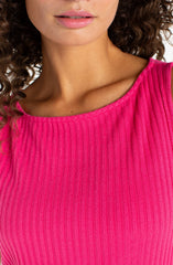 Liverpool Sleeveless Boat Neck Rib Knit Top LM8747K61