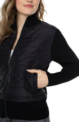 Liverpool Quilted Full Zip Sweater LM8A22SW53