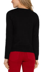 Liverpool Jeans Long Sleeve Cut Out Bow Neck Sweater