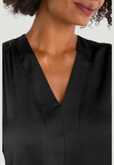 Liverpool Sleeveless Black Mixed Media V Neck Top LM8K27PS6