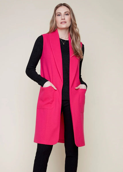 Renuar Long Vest in Bright Orchid R3883-E2196