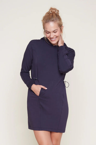 Renuar Hooded Sweatshirt Dress R4325 in New Midnight