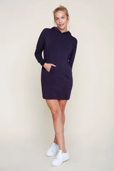 Renuar Hooded Sweatshirt Dress R4325 in New Midnight