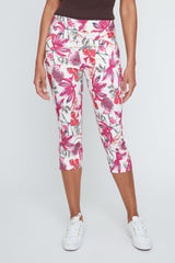 Renuar Paris Fit Woven Capri in Orchid Combo R8088