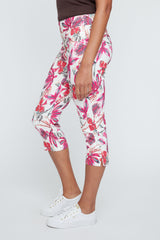 Renuar Paris Fit Woven Capri in Orchid Combo R8088