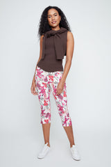 Renuar Paris Fit Woven Capri in Orchid Combo R8088