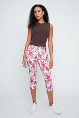 Renuar Paris Fit Woven Capri in Orchid Combo R8088