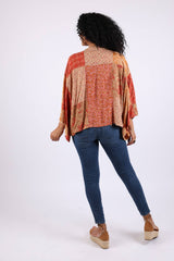 Maple Bloom Artisan Kimono Cardigan in Patchwork