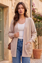 Curly Rib Relaxed Front Pocket Cardigan