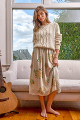 61162 Washed Cable Sweater