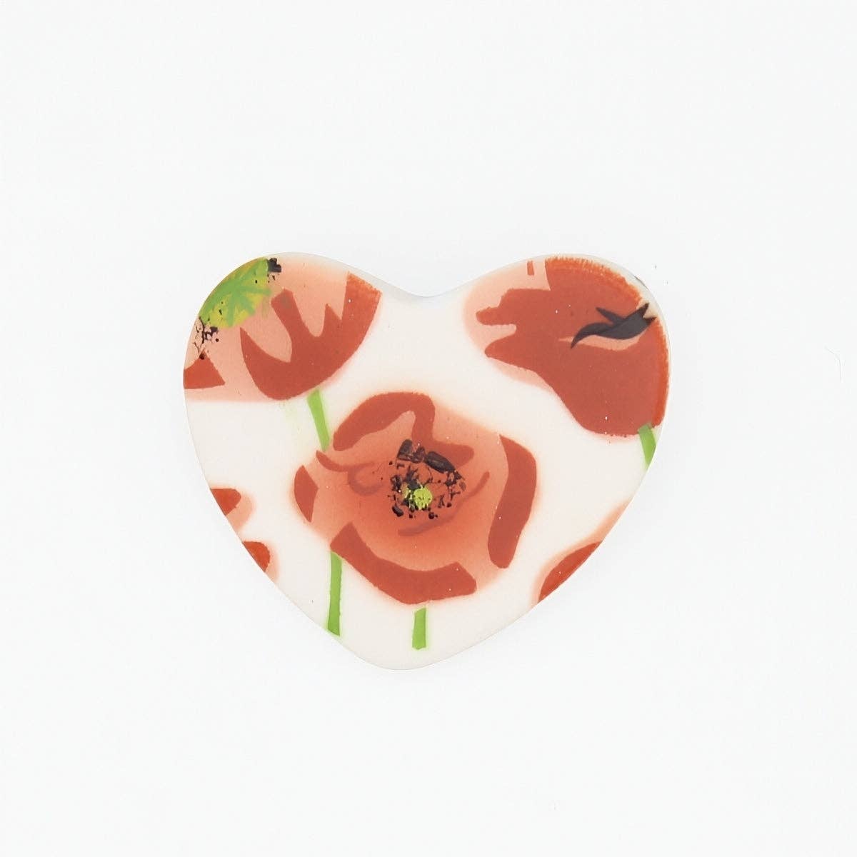 Poppy Heart Brooch
