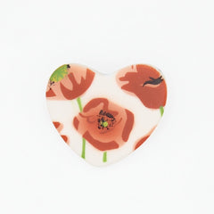 Poppy Heart Brooch