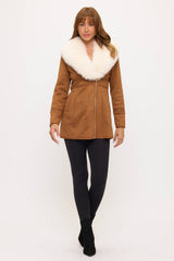 CLASC0010: Luxe Faux Fur-Collar Tailored Coat
