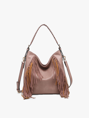 Sav Distressed Hobo Bag w/ Fringe Detail | M2350