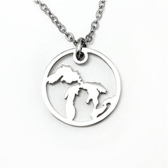 Great Lakes Outline Pendant, large, petite, mini