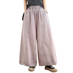 Vintage Plus-Size Relaxed Denim Pants