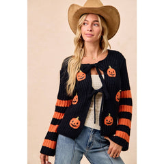 HALLOWEEN THEME FRONT BOW TIED CARDIGAN