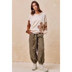 SOLID CORDUROY PANTS WITH DRAWSTRING