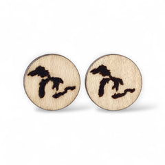 Great Lakes Wooden Post Earrings