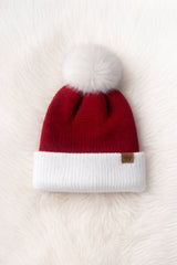 Red & White Santa Pom Hat
