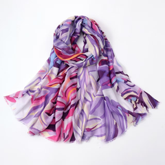 S26015 100% Polyester Lightweight Printed Scarf