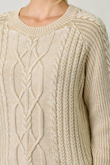 61162 Washed Cable Sweater