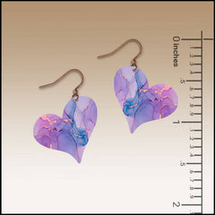 Iridescent Shell Heart Handmade Earrings