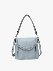 M2167 Lorelei Double Zip Crossbody – Whipstitch Trim