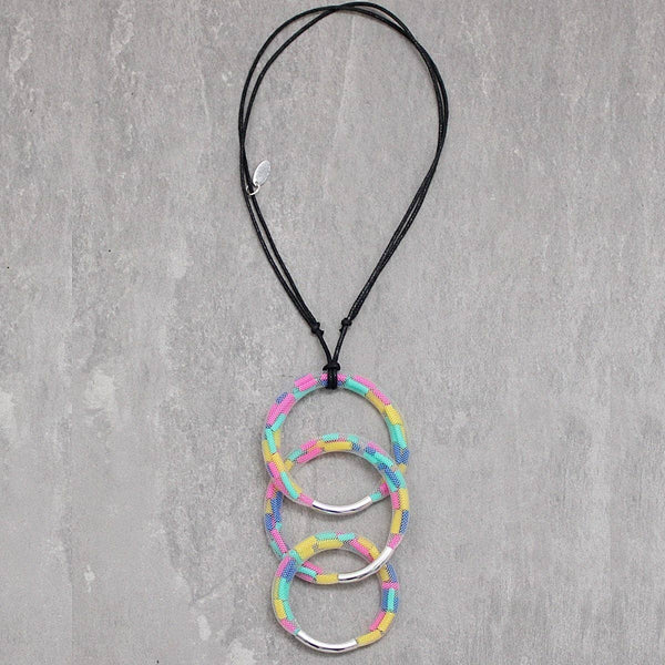 White Mesh Confetti Pendant Necklace