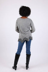 Embroidered Vintage Boho Top Blouse: Earthy Stonewashed
