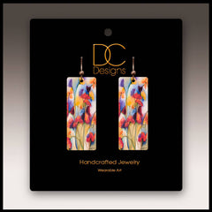 Festive Multicolor Floral Banner Handmade Earrings