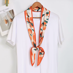 S26127 Fruit Pattern 100% Polyester Skinny Scarf