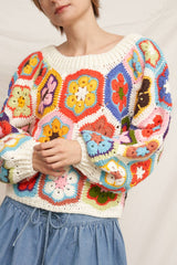Chunky Oversized Granny Squared Crochet Sweater
