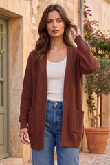 Curly Rib Relaxed Front Pocket Cardigan
