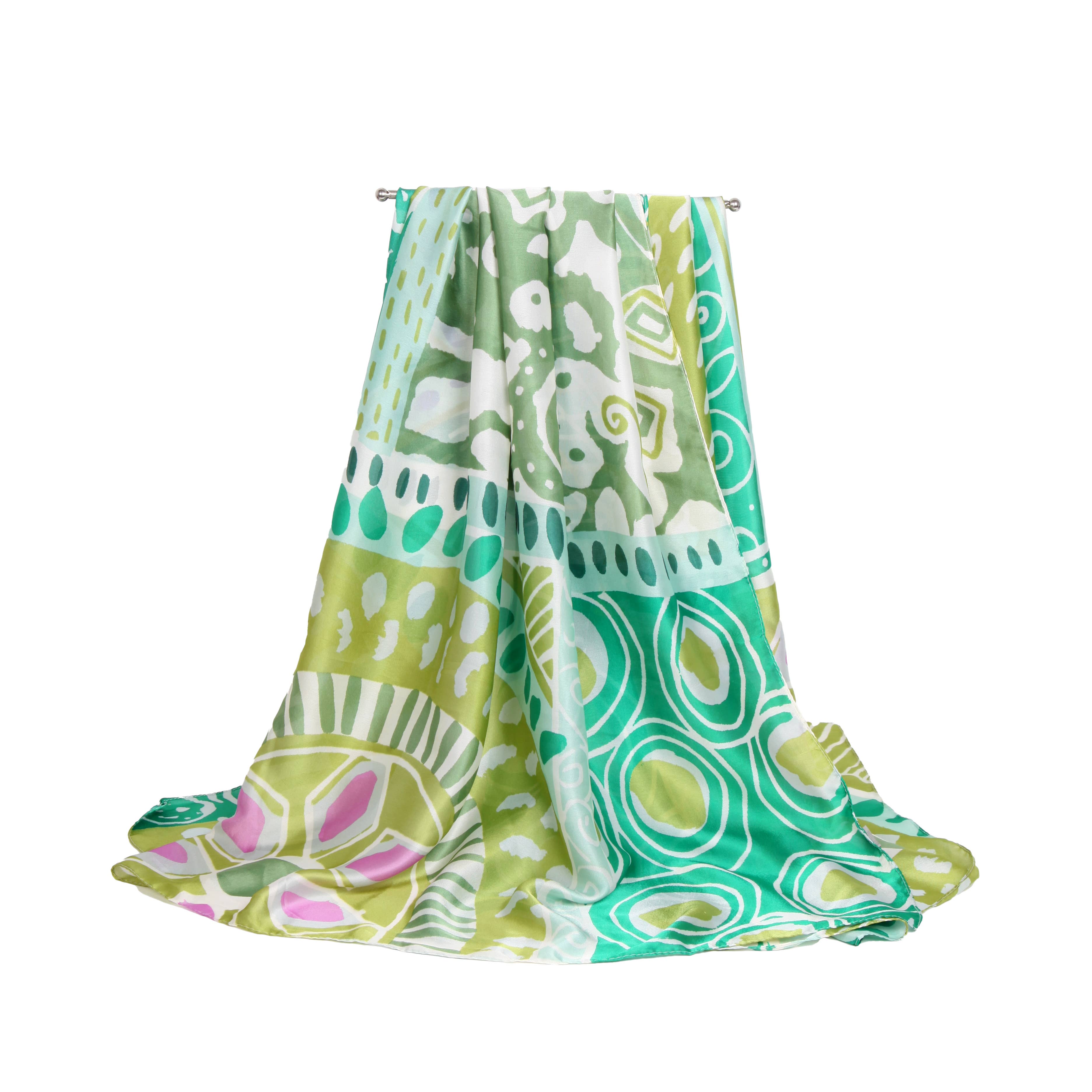 S26070 100% Polyester Satin-Like Lightweight Printed Scarf