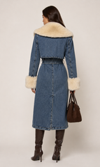 CLADC0031: Aspen Denim Fur Coat