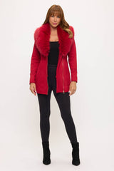 CLASC0010: Luxe Faux Fur-Collar Tailored Coat