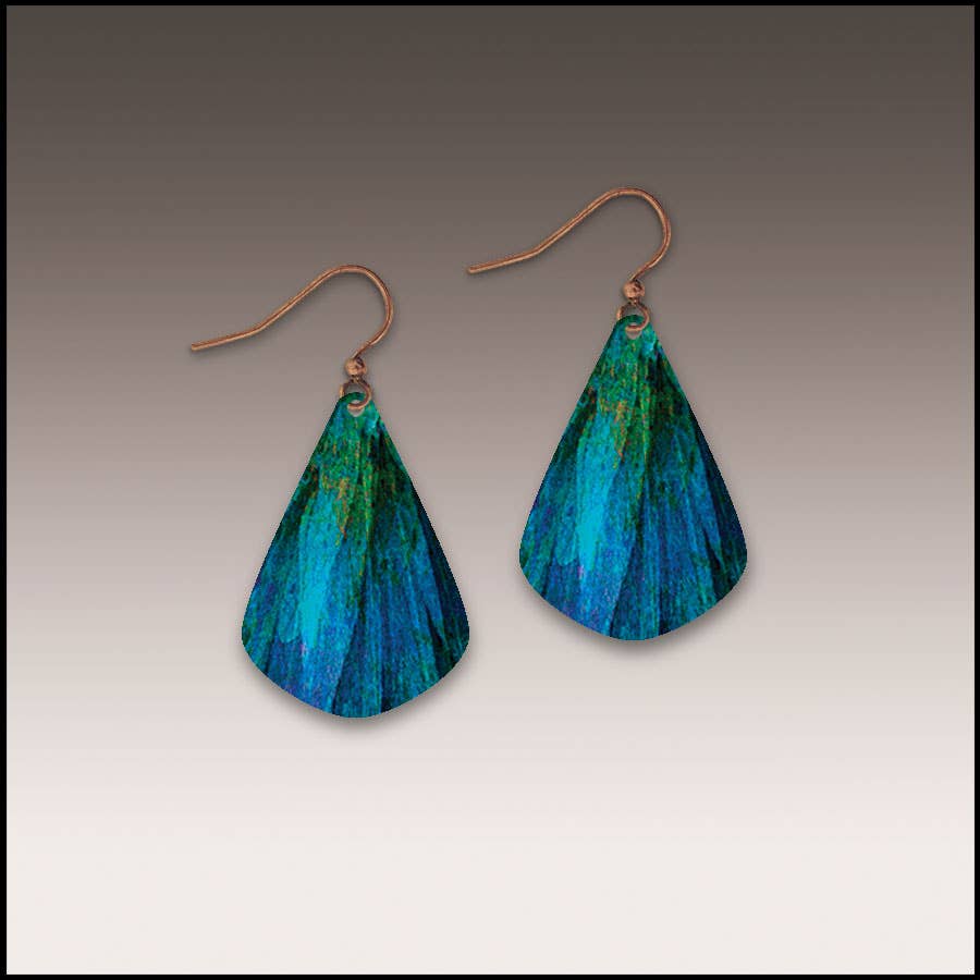 Blue Nature Abstract Short Drop Handmade Earrings